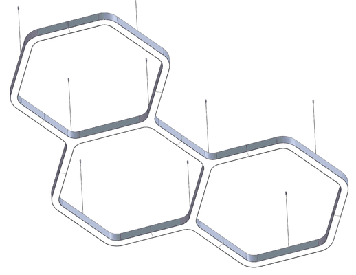 แสง LED เส้นทาง Hexagon แสง LED ที่กําหนดเอง สําหรับศูนย์การค้า